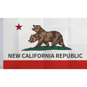 3X5 Ft Size California Republic Flag, 2026 Polyester NCR Banner with Stripes & Colorfast Print, Indoor Outdoor Home Supply for Home & College Dorm