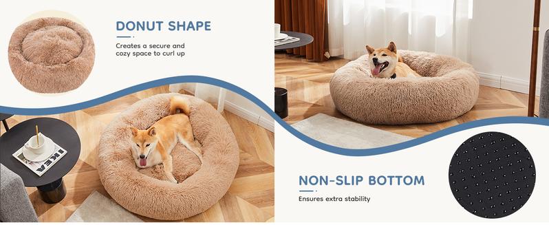 Sweetcrispy Official Soothing Donut Pet Bed for Cats & Pups | Machine-Washable Cozy Nest | Plush Waterproof Faux Fur | Non-Slip Base for Small Breeds Sweetcrispy Official Soothing Donut Pet Bed for Cats & Pups | Machine-Washable Cozy Nest | Plush Waterproof Faux Fur | Non-Slip Base for Small Breeds