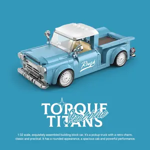 Blue Pickup Truck Building Set, Building Blocks, Building Block Sets, 1:32 Scale Model Car, Collectible Home Decor, Perfect Gift for Car Enthusiasts, Christmas Present