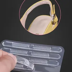 Silicone Non-Slip Heel Pads, Invisible Durable Wave Design, 4 Pieces Pack, Suitable for Sandals and High Heels, Comfortable Shoe Inserts