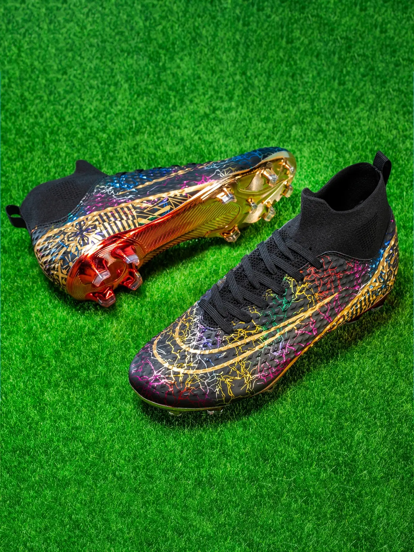 Adult Competition Professional Training Shoes, Anti-Slip Fg Nails, Metal Gloss Sole, Classic Football Boots, High Top, Breathable, Soccer Cleats
