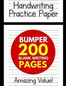 Handwriting Practice Paper for Kids: Bumper 200-Page Dotted Line Notebook (Handwriting Practice Paper Notebook