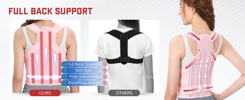 Back Brace Posture Corrector for Women and Men, Shoulder Straightener, Adjustable Full Back Support, Upper and Lower Back Pain Relief - Scoliosis, Hunchback, Hump, Thoracic, Spine Corrector