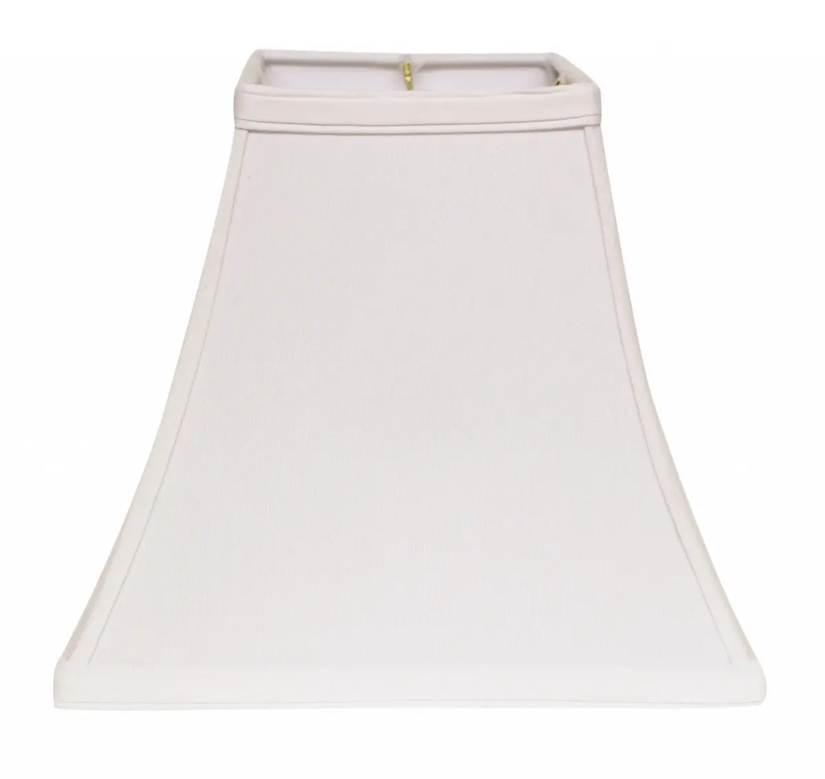 8 in. White Square Bell No-Slub Fabric Lampshade with 360 Stand - Traditional Design, Folded Edges, Warm Lighting, Bulb-Compatible, Indoor Home Decor Accessory, Decorative Ambiance Lighting