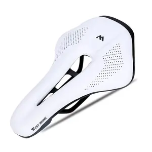 WEST BIKING Bicycle Seat Saddle PU Leather Cycling MTB Road Bike Saddle White track bikes boy bike seats blues ebike bike seat cushion bike seat cover