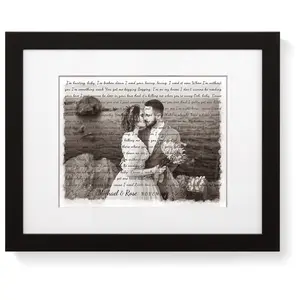 Wallart Song Personalized Music Lyrics Song Canvas Prints Music Artist Date Upload Photo on Prints Anniversary for Her,Wedding,Birthday,Engagement,Wall Decor