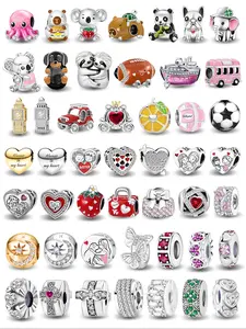 New Charm Beads Pendant, Diy Pendants, Octopus Cruise Ship Tour Bus Valentine's Day Birthday Gift Suitable for Lovers Couples Daily Wear Decoration and Heart Pendant DIY Jewelry Craft Material Art Charms