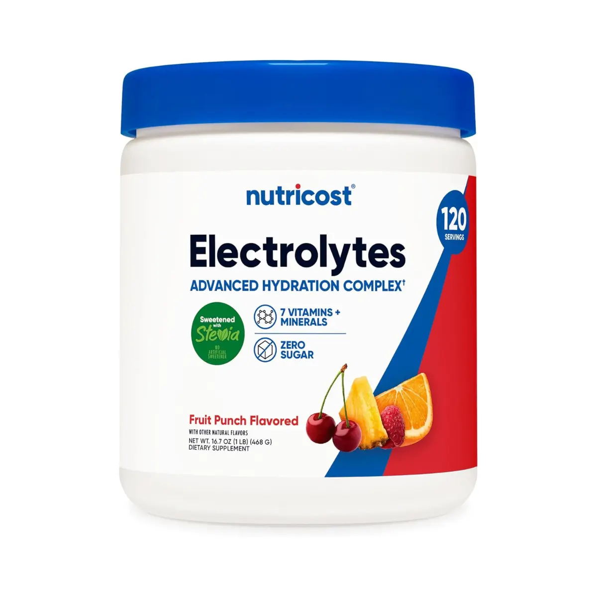 Nutricost Electrolyte Complex Powder (120 Servings, Fruit Punch) - Hydration Supplement Drink Mix with Vitamins and Minerals