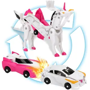 2-In-1 Collision Transforming Car Toy, Magnetic Connection Auto Transformation, Unicorn Robot Dinosaur Toy, Ideal Gift for Kids, Boys and Girls