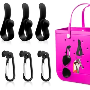 6Pcs Accessories Inserts Hooks for Bogg Bag, Carabiner Keychain, Key Holder Charms Compatible with Bogg Bags, Beach Bag Organizer
