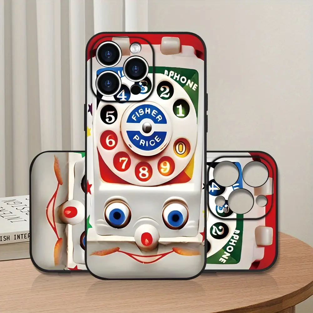 Cartoon print non-slip mobile phone case: anti-fouling and durable, advanced anti-fall |   Black classic series for iPhone 16-X, Pro/Plus/Max