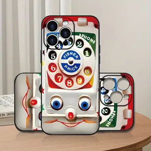 Cartoon print non-slip mobile phone case: anti-fouling and durable, advanced anti-fall |   Black classic series for iPhone 16-X, Pro/Plus/Max