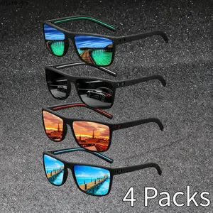 4-Pack Retro Plaid Square Sunglasses for Men Women, Trendy Y2K Silver Frame Shades, UV400 Protection, Lightweight Vintage Streetwear Eyewear for Driving, Travel, Summer Daily Wear
