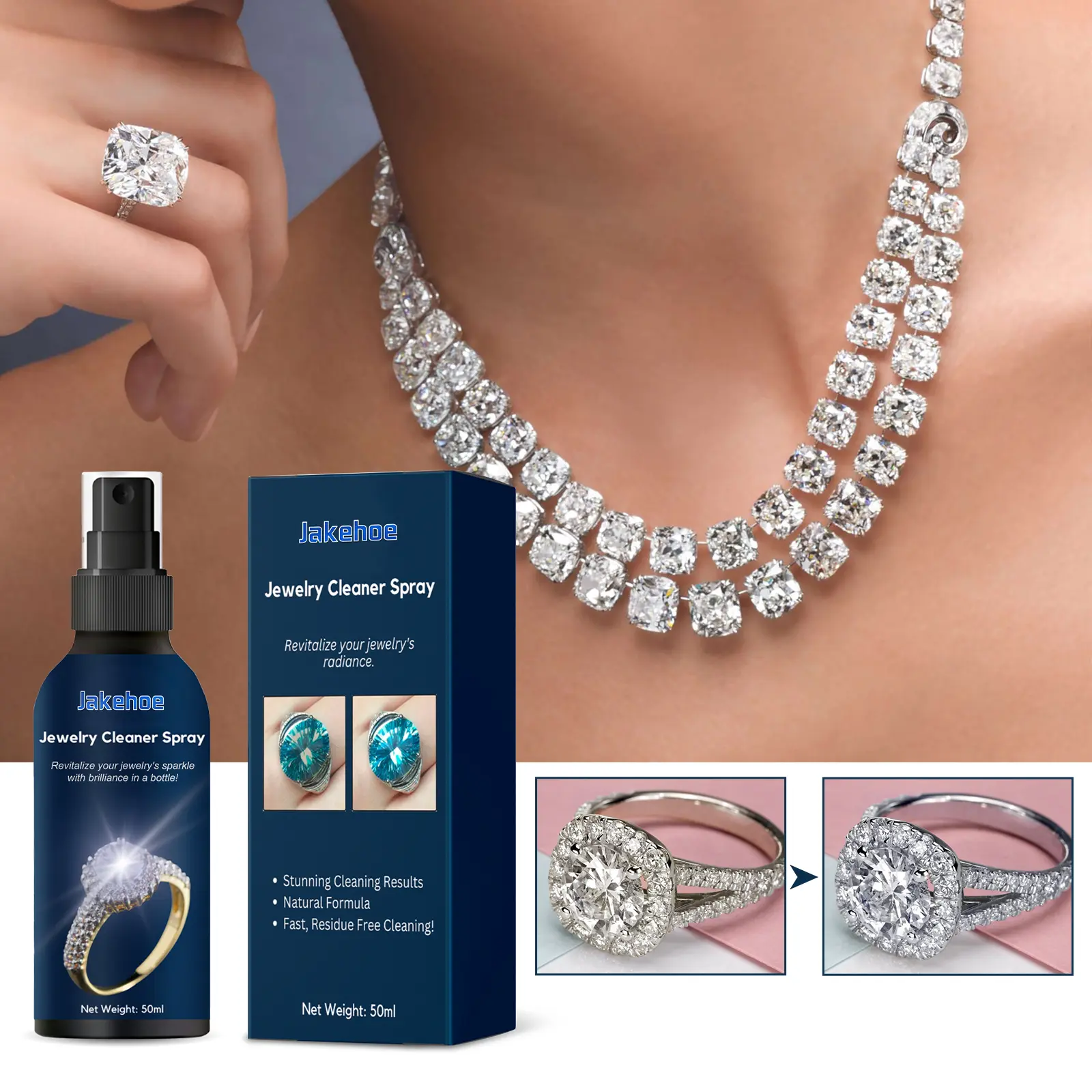Handheld Jewelry Care Spray - Household Cleaner for Gold, Necklaces, Accessories, Restores Shine, Removes Tarnish, Prevents Oxidation