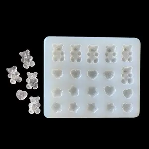Mini Bear and Cat Paw Silicone Mold, Drip Glue Mold for Making Aromatherapy Candles, Clay, Nail Art, Stress Relief Toy