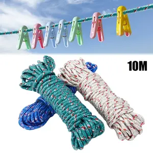6pcs 10m Nylon Clothesline, Windproof Strong Drying Rack, Outdoor Travel Home Gardening Supplies, Laundry Drying Rope