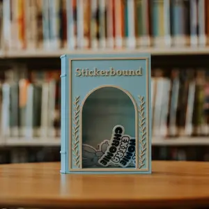 Whimsical Stickerbound - Ice Blue & Beige