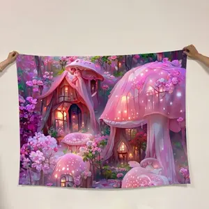 Fairy Tale Forest Pattern Backdrop, 1 Count Magic Forest Photography Prop Background Banner, Suitable for Birthday Parties, Theme Parties, Cake Background Decoration, Ornaments, Party Decoration Supplies