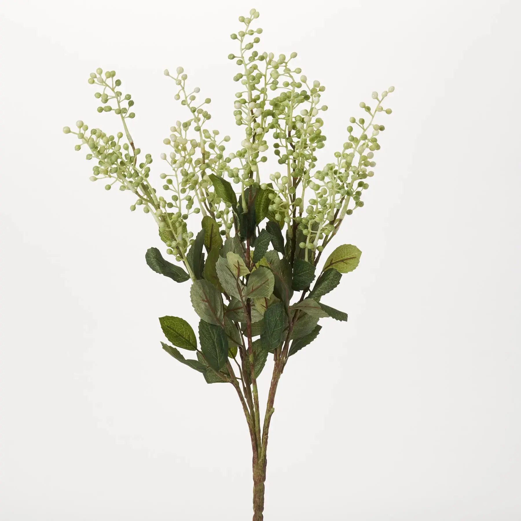 22" Faux Foliage Bush - Seeding Green Decorative Greenery Bouquet, Faux Plants Indoor for Home Decor, Room Decor