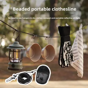 Outdoor Portable Bead-type Clothesline: Hanger-Free, Night Reflective – Compact for Camping/Travel/Outdoor Drying #CampingEssentials #TravelGear #OutdoorAccessories #PortableOrganizer