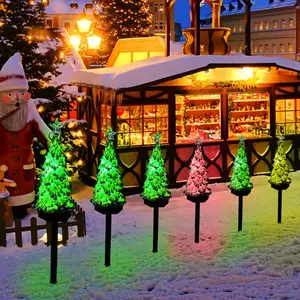 Solar Ground Mounted Lights, Outdoor Christmas Tree Garden Lawn Lights, Decorative Atmosphere Courtyard Lights