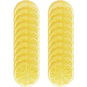 20pcs Fake Fruit Home Kitchen Party Decoration Faux Fruit Props Simulation Yellow Lemon Slices
