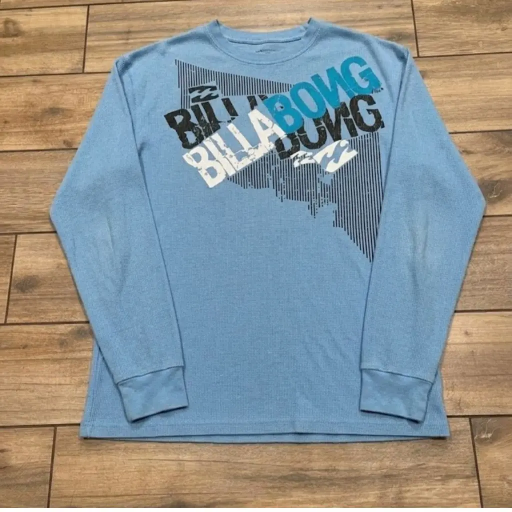 Billabong Graphic Thermal Long Sleeve Shirt – Sand Men's Surf Skate Casual Waffle Knit Tee