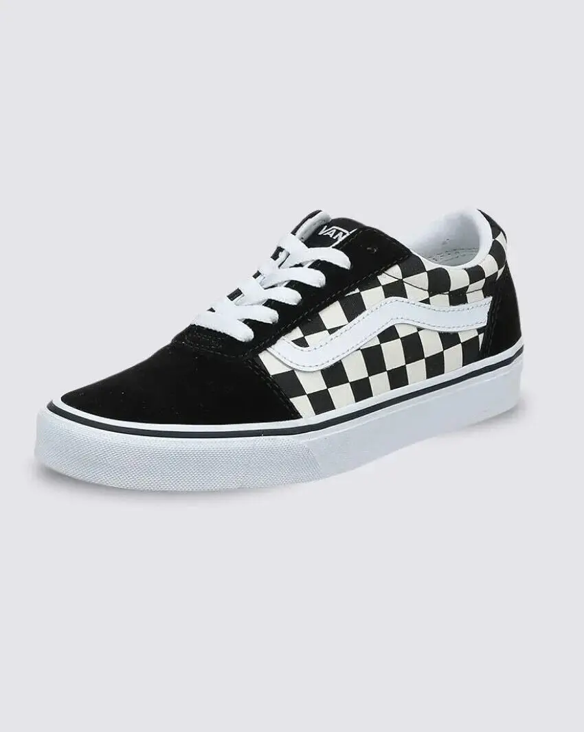 Vans Ward Checkered Sneaker in Black/White Canvas | Women's Vans Ward Checkered Sneaker in Black/White Canvas | Women's