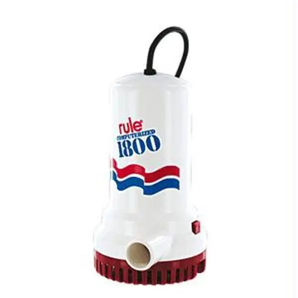 Rule High-Performance 1800 GPH Non-Automatic 110V Pump, Removes Water, Versatile Design