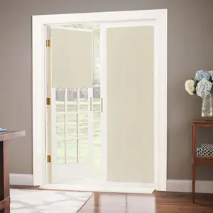 100% Blackout Door Curtain, No Tools No Drill Cordless Blinds for Windows, Thermal Insulated UV Protection Privacy Window Curtains for French Door Front Door(26''W x 68''H, Cream, 1 Panel)