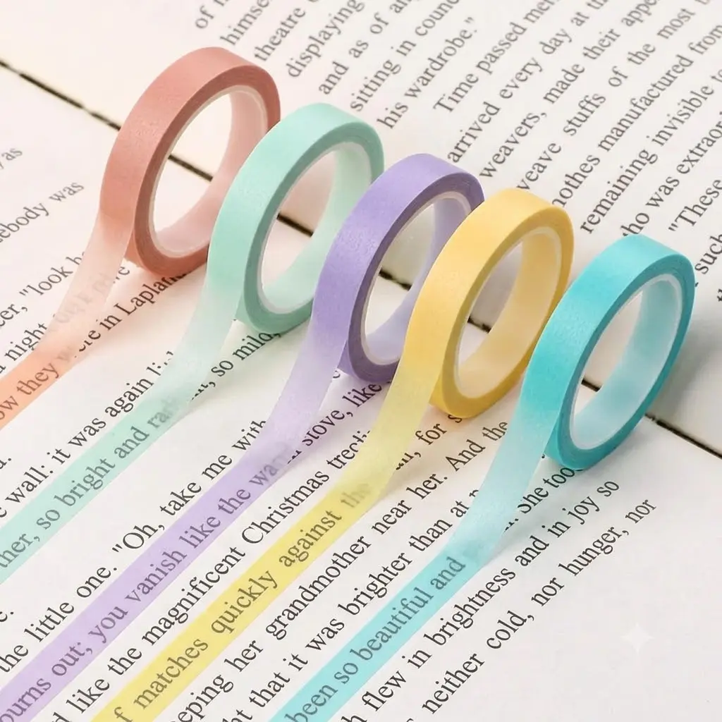 Noluck 5 Rolls Neon Highlighter Tape, Colored Transparent Removable Marking Stickers with Bright & Vivid Neon Colors, 0.23in x 16ft Visible Annotation Supplies for Employees (Computers & Office Equipment)