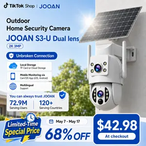 JOOAN  Security Camera Wireless Outdoor, 2K HD Pan Tilt 330° View,  Powered 9000mAh Battery, Human Motion Detection Alerts, Color Night Vision, 2-Way Audio, Waterproof, Cloud/TF Storage, Home Surveillance System Solar