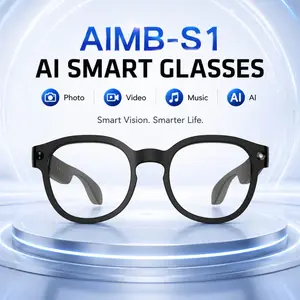 2026 New AIMB-S1 All-in-One AI Smart Camera Glasses, 1080P HD EIS Anti-Shake Video, AI Image Recognition & Voice Control, Bluetooth Audio Calls, Wi-Fi Transfer, Magnetic Charging, Lightweight Wearable Glasses for Travel, Sports & Daily Outdoor Use