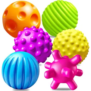 6 Pack Sensory Balls for Toddlers 1-3 Soft Textured Multi Squeeze Sensory Toys with Bright Color Gift for Infants 6-12 Months Montessori Baby Toys