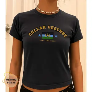 Soulaan Flag Baby Tee Y2K Trendy Streetwear