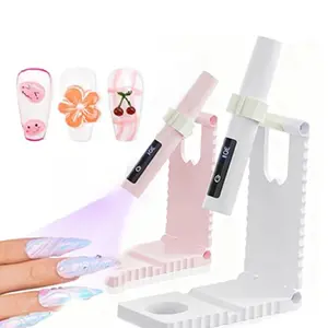 1 handheld ultraviolet nail lamp (including bracket), with LED screen timer portable nail mini ultraviolet LED nail lamp, wireless USB rechargeable small nail lamp, for quick nail curing, nail drying nail polish nail glue lamp, Nail Curing Light