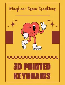 3D Printed fidget keychains