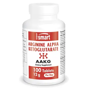 SUPERSMART - Arginine Alpha Ketoglutarate (AAKG) 12 g Per Serving - Amino Acid Boost Immune System - Support Healthy Cardiovascular System & Muscle Mass | Non-GMO & Gluten Free - 100 Tablets