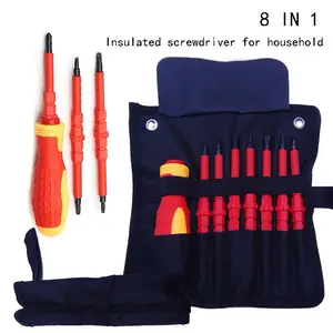 Multifunctional Insulated Screwdriver Set, Multipurpose Screwdriver, Switchable Screwdriver Shape, Cross Flat Hex Y U Triangle Heads, Replaceable Dual Head Screwdriver Bits Repair Kit, Home Electrical Tools