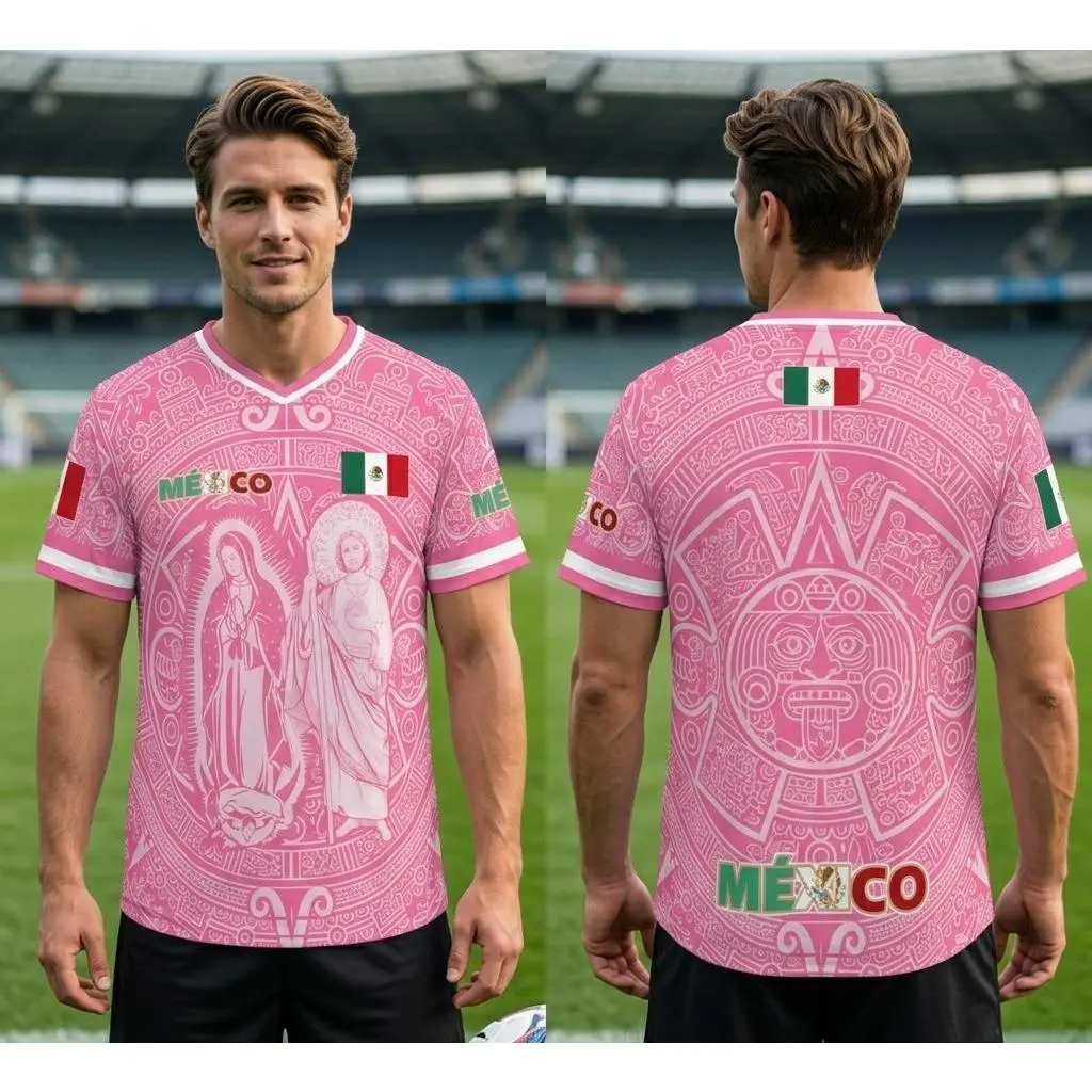 Men's Light Pink Virgencita & San Juditas Mexico 2026 Soccer Jersey, Mens Clothing, 2026 Soccer Fan Shirt, Casual Mexican Culture Sports Jersey, Mexico 2026 Jersey Men's Light Pink Virgencita & San Juditas Mexico 2026 Soccer Jersey, Mens Clothing, 2026 Soccer Fan Shirt, Casual Mexican Culture Sports Jersey, Mexico 2026 Jersey