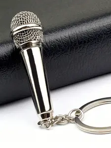 Unisex Mini Realistic Microphone Keychain Souvenir, Perfect for Performances and Creative Gift Bags, Music Lovers' Accessory, Bag Accessories, Realistic Design