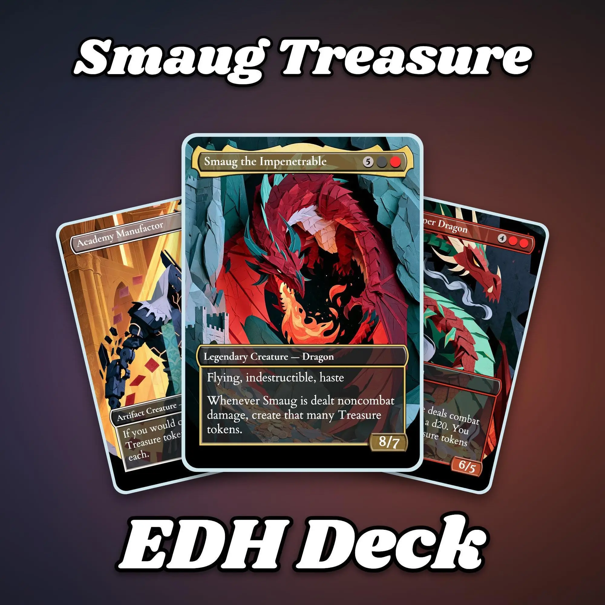 Smaug Rakdos Dragon Treasure Sacrifice Proxy Deck | 108-Card Commander EDH