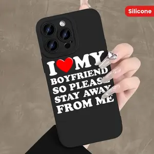 for Apple iPhone 16 15 14 13 12 11 XR X Plus Pro Max I Love My Boyfriend Phone Case, Suitable as a Gift for Boyfriend or Girlfriend