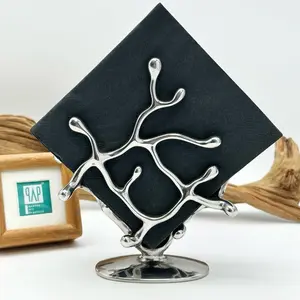 Coral Design Napkin Holder Polished Steel, Elegant Home Decor Kitchen/Wedding
