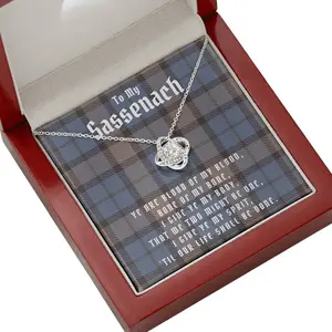 Wife Necklace Outlander Jewelry Sassenach Celtic Love Knot 14k White Gold Over Stainless Steel Adjustable 18-22 Inches Cubic Zirconia Sparkling Gift