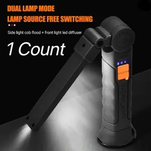 Wild Bright 1-piece USB-charging COB LED work light, large portable magnetic hanging lamp, cold white camping flashlight, LED portable work light, is the best tool for family outdoor camping.