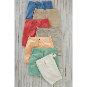 Men's Flat Front Chino Shorts - Breathable Stretch Twill Fabric with Functional Pockets and a 9-Inch Inseam, Menswear