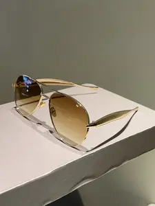 New Round Dual Beam Large Frame Pilot Sunglasses, Trendy Frog Style Glasses, Simple Vintage Fashion Eyewear for Men and Women