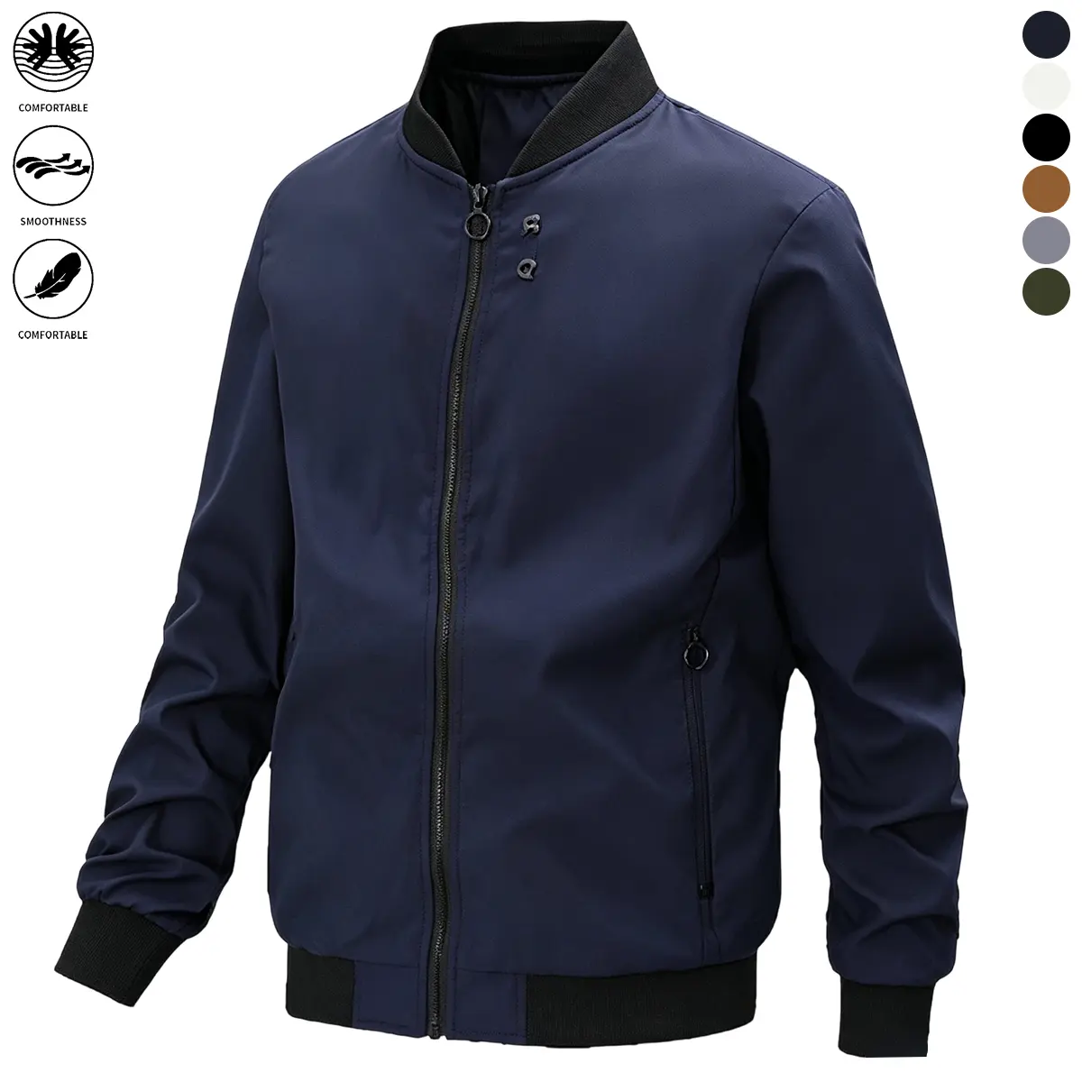 Men’s spring/autumn bestselling long-sleeve jacket made from skin-friendly, comfortable fabric; stylish casual wear suitable for autumn; multifunctional men’s long-sleeve apparel.
