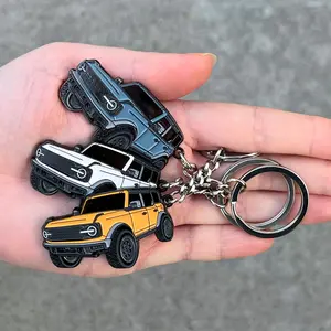 Bronco Keychain Bronco Accessories Metal Truck 2024 2023 2022 4 door key chain Compatible with Ford Bronco Fob Cover Cool Car Mods